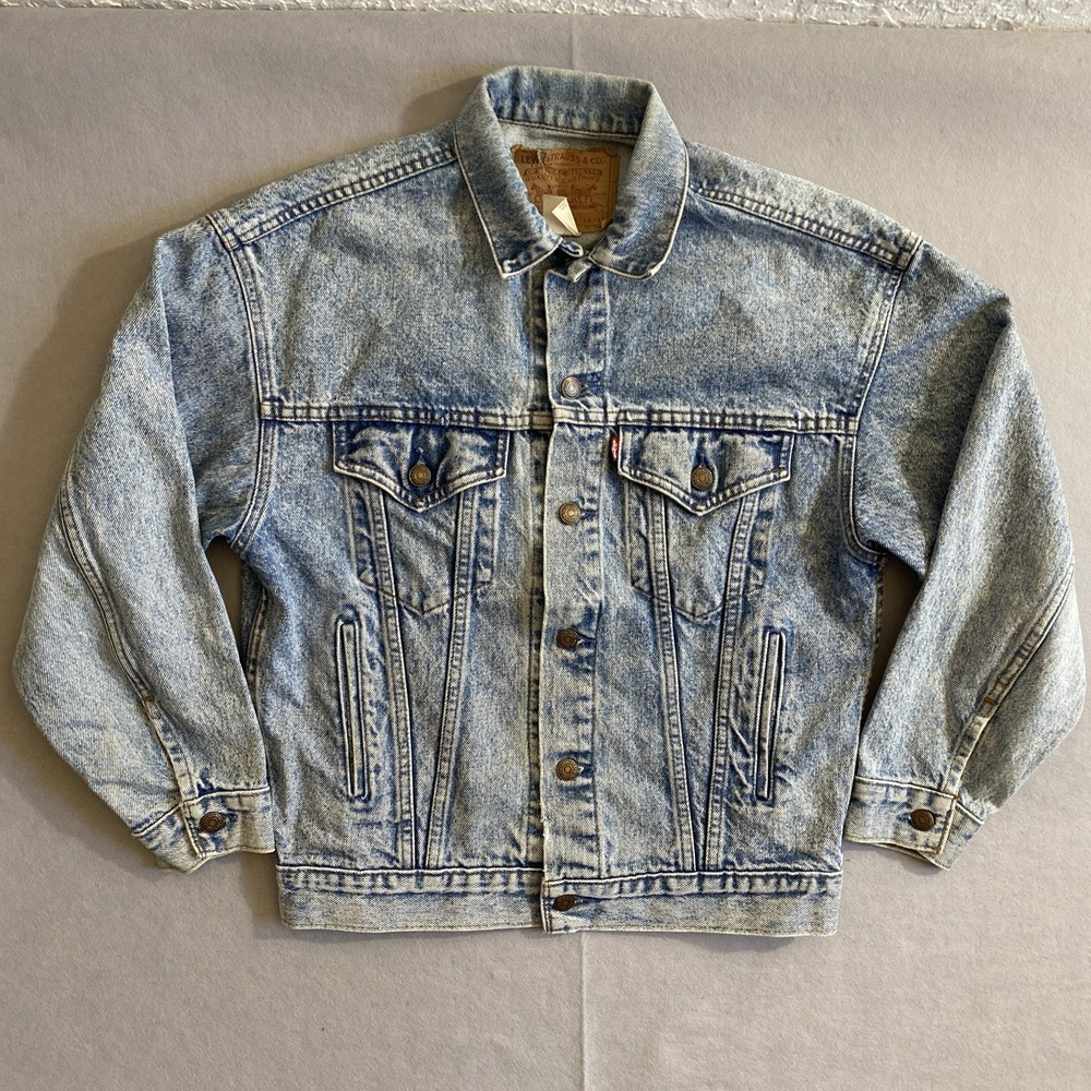 Vintage Levi's Large 16/18 Large Faded Blue Denim Trucker Jacket 57508 Canada